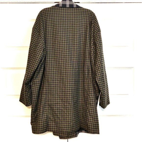 CARTONNIER by ANTHROPOLOGIE Double Play Oversize Blazer Coat Plaid Houndstooth L - Picture 6 of 8